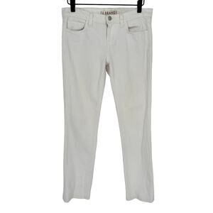 J Brand Pencil Leg White Straight Leg Jeans Cigarette Mid Rise Stretch 26